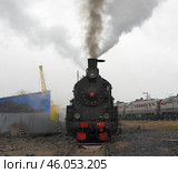 Паровоз Эр766-41, станция Сортавала, Карелия (2019 год). Редакционное фото, фотограф Алексей Иванов / Фотобанк Лори