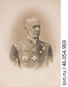 Строганов Павел Сергеевич (1823-1911) - граф, действительный тайный советник,  русский придворный деятель и дипломат, меценат, обер-шенк Двора его императорского величества, член Государственного Совета Российской империи. 1900 год. Стоковое фото, фотограф Сергей Елизарьев / Фотобанк Лори