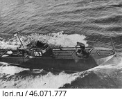 Советский торпедный катер Черноморского флота типа Г-5 №103 в море. 1942. Стоковое фото, фотограф Retro / Фотобанк Лори