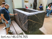 Sarcophagus of Hapmen in the British Museum. London, UK, 27 June 2023. Редакционное фото, фотограф Zydrius Tartenis / Фотобанк Лори