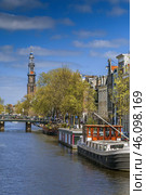 Westerkerk (Western Church), Amsterdam (2016 год). Стоковое фото, фотограф Boris Breytman / Фотобанк Лори