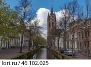 view of Oude Kerk, Delft, Netherlands (2016 год). Стоковое фото, фотограф Boris Breytman / Фотобанк Лори