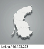 3d isometric map of Klaipeda county is a region of Lithuania. Стоковая иллюстрация, иллюстратор Максим Гребешков / Фотобанк Лори