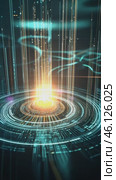 Golden energy core pulsating with data streams on futuristic interface. Стоковое AI-видео, аниматор Юрий Поздников / Фотобанк Лори
