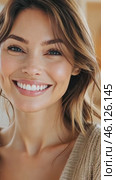Attractive model showcasing genuine happiness and confidence. Стоковое AI-видео, аниматор Юрий Поздников / Фотобанк Лори