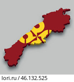 3d isometric Map of Shimane is a prefecture of Japan. Стоковая иллюстрация, иллюстратор Максим Гребешков / Фотобанк Лори