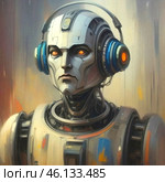 Иллюстрация киборга. Стоковое AI-изображение, AI-художник ольга скальская / Фотобанк Лори