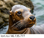 Морской лев. Стоковое AI-изображение, AI-художник Руслан Лесков / Фотобанк Лори