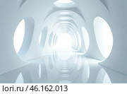 Retrofuturism interior of the building, free space corridor. AI Generative. Стоковое AI-изображение, AI-художник Spirit River / Фотобанк Лори