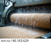 Automatic washing and cleaning of carpets. Industrial line for washing carpets. Стоковое AI-изображение, AI-художник Евгений Ткачёв / Фотобанк Лори
