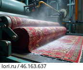 Automatic washing and cleaning of carpets. Industrial line for washing carpets. Стоковое AI-изображение, AI-художник Евгений Ткачёв / Фотобанк Лори