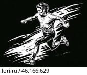 Бегущий человек. Логотип. Стоковое AI-изображение, AI-художник Руслан Лесков / Фотобанк Лори