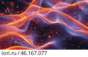 AI, data waves and science elements, modern abstract style, vibrant color scheme, abstract data patterns, futuristic design, clean lines, dynamic shapes, holographic effects. AI-generated item. Стоковое AI-видео, аниматор Алексей Кузнецов / Фотобанк Лори