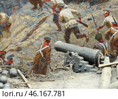 Фрагмент панорамы "Оборона Севастополя 1854-1855 гг." Россия, Севастополь, Исторический бульвар, 10. (2019 год). Редакционное фото, фотограф Сергей Елизарьев / Фотобанк Лори