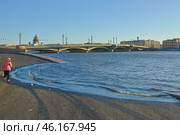 Санкт-Петербург Набережная Лейтенанта Шмидта около Благовещенского моста (2015 год). Стоковое фото, фотограф Александр Алексеев / Фотобанк Лори