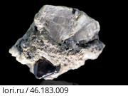 Mineral of carrollite on a black background. Стоковое фото, фотограф Евгений Ткачёв / Фотобанк Лори