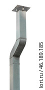 Вентиляционная труба или воздуховод. Large industrial shiny metal pipes on white background. Стоковое фото, фотограф Татьяна Д / Фотобанк Лори