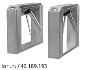 Турникет трипод на белом фоне. Tripod turnstile on white background. Стоковое фото, фотограф Татьяна Д / Фотобанк Лори