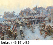 Фрагмент панорамы "Оборона Севастополя 1854-1855 гг." Россия, Севастополь, Исторический бульвар, 10. (2019 год). Редакционное фото, фотограф Сергей Елизарьев / Фотобанк Лори