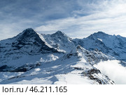 Eiger, Monch and Jungfrau Mountains. Switzerland. Стоковое фото, фотограф Максим Забаровский / Фотобанк Лори