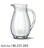Elegant wide glass jug with tapered spout. Стоковая иллюстрация, иллюстратор Андрей Апоев / Фотобанк Лори