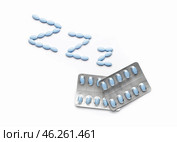 Composition with sleeping pills on white background. Стоковое фото, фотограф Pixel_shot / Фотобанк Лори