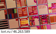 Silicon semiconductor wafer close-up. In electronics, a wafer also called a slice or substrate is a thin slice of semiconductor, a crystalline silicon, used for the fabrication of integrated circuits. Стоковое видео, видеограф Андрей Армягов / Фотобанк Лори