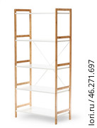 Empty shelving unit on white background. Стоковое фото, фотограф Pixel_shot / Фотобанк Лори