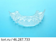 Occlusal splint on color background. Стоковое фото, фотограф Pixel_shot / Фотобанк Лори