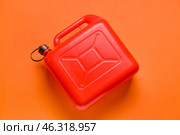 Plastic jerrycan on color background. Стоковое фото, фотограф Pixel_shot / Фотобанк Лори