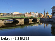 Река Фонтанка в Санкт-Петербурге. Мост Белинского (бывший Симеоновский мост) (2012 год). Стоковое фото, фотограф Александр Алексеев / Фотобанк Лори