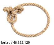 Frame made of rope on white background. Стоковое фото, фотограф Pixel_shot / Фотобанк Лори