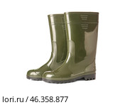 Pair of gumboots on white background. Стоковое фото, фотограф Pixel_shot / Фотобанк Лори