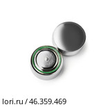 Lithium button cell batteries on white background. Стоковое фото, фотограф Pixel_shot / Фотобанк Лори