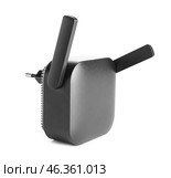Black WiFi repeater isolated on white background. Стоковое фото, фотограф Pixel_shot / Фотобанк Лори