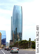 View of the business center the Crescent Bay. Republic of Azerbaijan (2024 год). Редакционное фото, фотограф Евгений Ткачёв / Фотобанк Лори