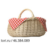 Empty wicker basket on white background. Стоковое фото, фотограф Pixel_shot / Фотобанк Лори