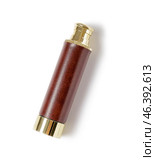 Retro spyglass isolated on white background. Стоковое фото, фотограф Pixel_shot / Фотобанк Лори