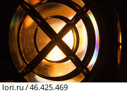 An artistic close-up photograph of a bright illuminated Fresnel lens. Стоковое фото, фотограф EugeneSergeev / Фотобанк Лори