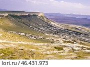 Белая скала Ак-кая,  вид с вершины на долину (2009 год). Стоковое фото, фотограф Snezka / Фотобанк Лори