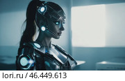 Portrait of a woman symbolically turning into virtual human, virtual character, or digital clone, using computer-generated from the real persona. AI artificial intelligence. Стоковое AI-видео, аниматор ALLA YURTAYEVA / Фотобанк Лори