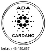 Crypto currency Cardano symbol isolated on white. Стоковое фото, фотограф Константин Григорьев / Фотобанк Лори
