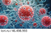 Viral cells abstract 3d illustration. Стоковое AI-видео, аниматор Ирина Старикова / Фотобанк Лори
