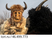 Ряженые во время празднования Масленицы ландшафтном парке Митино в центре города Москвы, Россия. Редакционное фото, фотограф Николай Винокуров / Фотобанк Лори