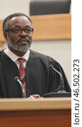 Serious judge presiding over court session. Стоковое AI-видео, аниматор Юрий Поздников / Фотобанк Лори