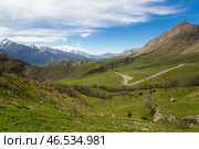 Panoramic view of the Caucasus mountains. Стоковое фото, фотограф Юлия Белоусова / Фотобанк Лори