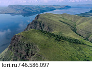 Красноярский край. Гора Тепсей и берег Красноярского водохранилища. Стоковое фото, фотограф Андрей Самсонов / ТАСС / Фотобанк Лори