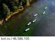 Сапсерферы на воде. Стоковое фото, фотограф Егор Алеев / ТАСС / Фотобанк Лори