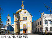 Украина. Киев. Храм в честь преподобного Сергия Радонежского Свято-Успенской Киево-Печерской лавры (2020 год). Стоковое фото, фотограф Андрей Ратмиров / ТАСС / Фотобанк Лори