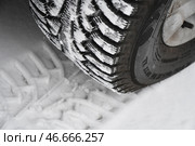 Шипованная автомобильная шина. Стоковое фото, фотограф Александр Манзюк / ТАСС / Фотобанк Лори